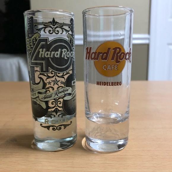 2 Hard Rock Cafe Shot Glasses Rome & Heidelberg - Picture 1 of 2